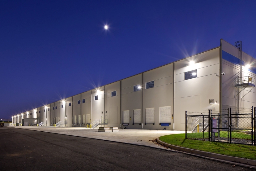 Loading court and dock doors