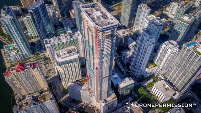 Drone view of completed tower