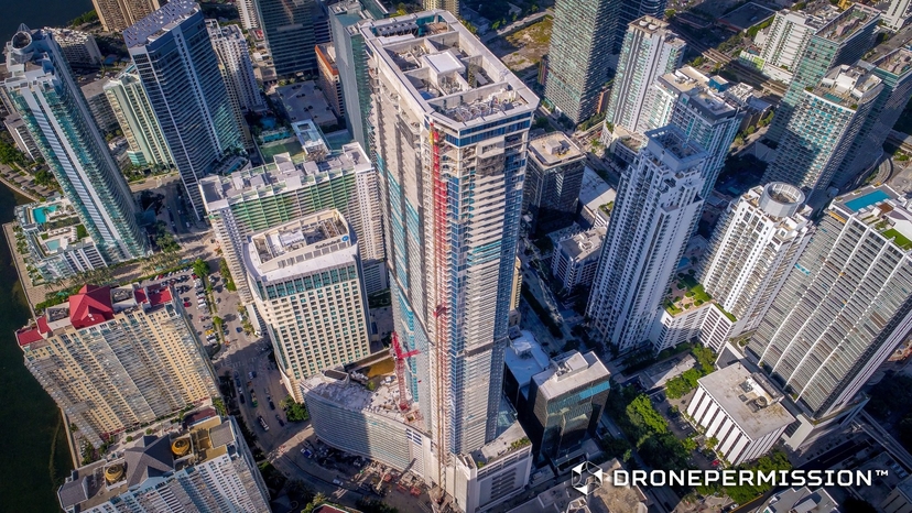 Drone view of completed tower