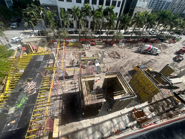 Early podium construction